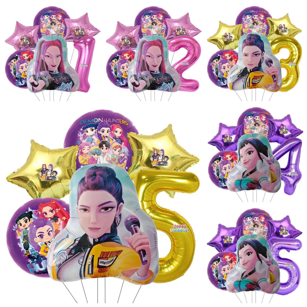 K-Pop Music Girl Number Balloon Set - actual product photo 1