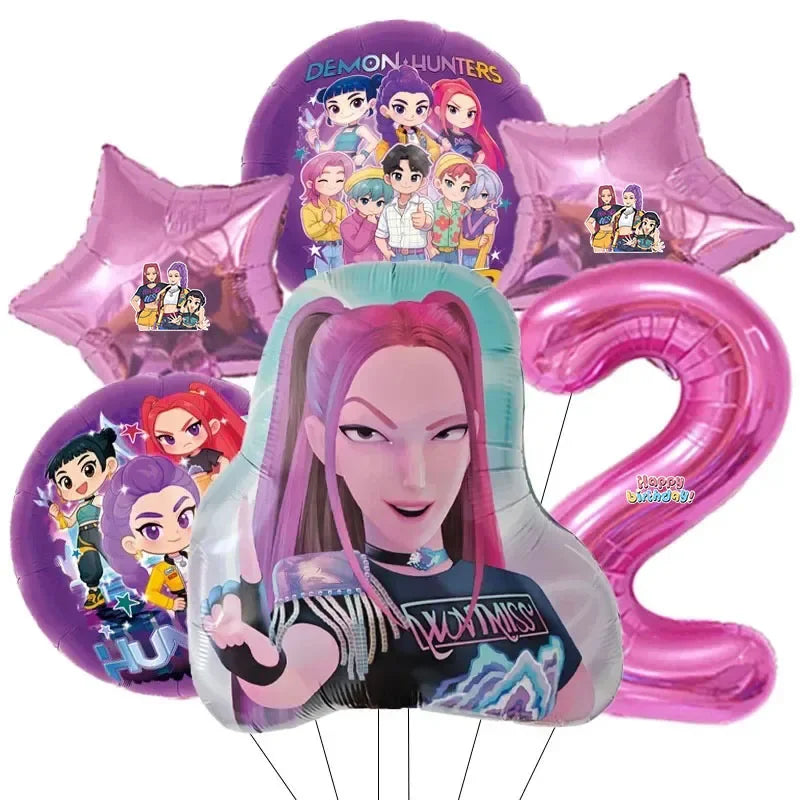 K-Pop Music Girl Number Balloon Set - actual product photo 2