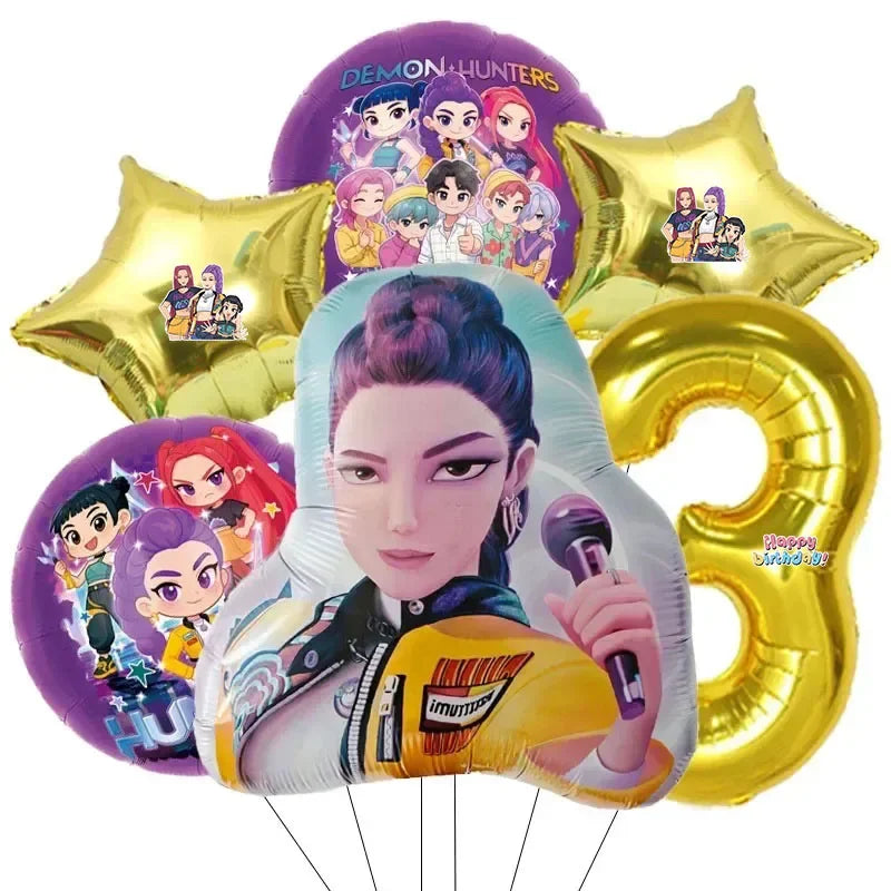 K-Pop Music Girl Number Balloon Set - actual product photo 3