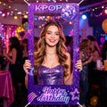 Purple K-Pop Party Photo Backdrop - product view 3