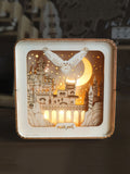 3D Wooden Castle Puzzle Night Light