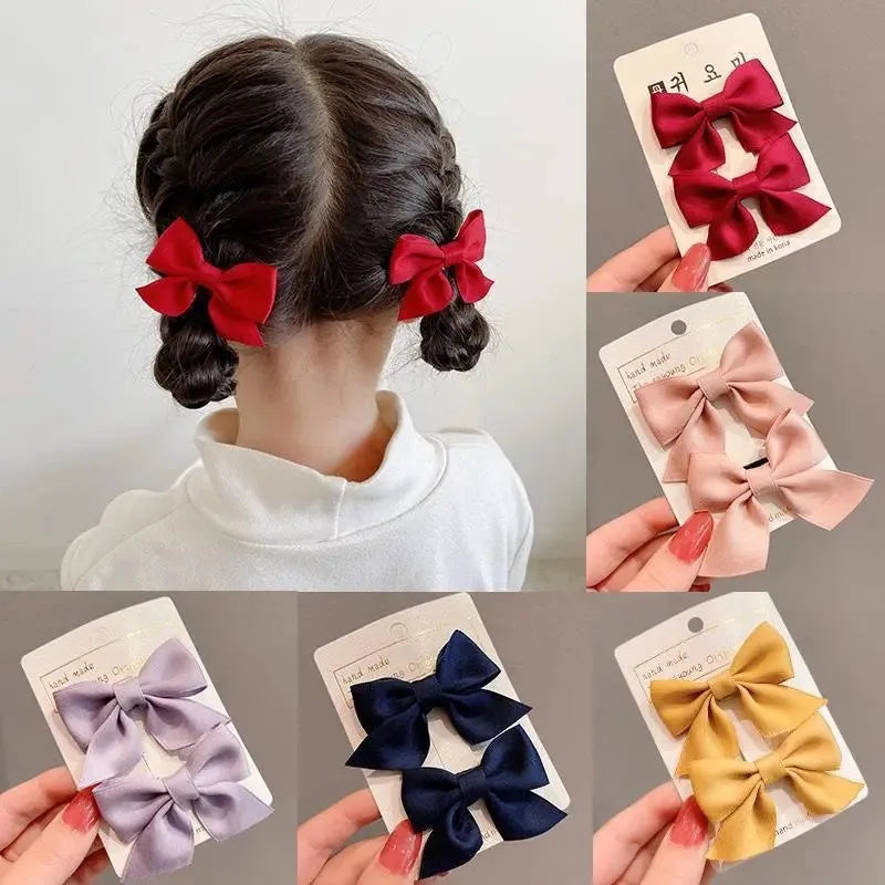 Ribbon Bow Hair Clips (2 Pack)
