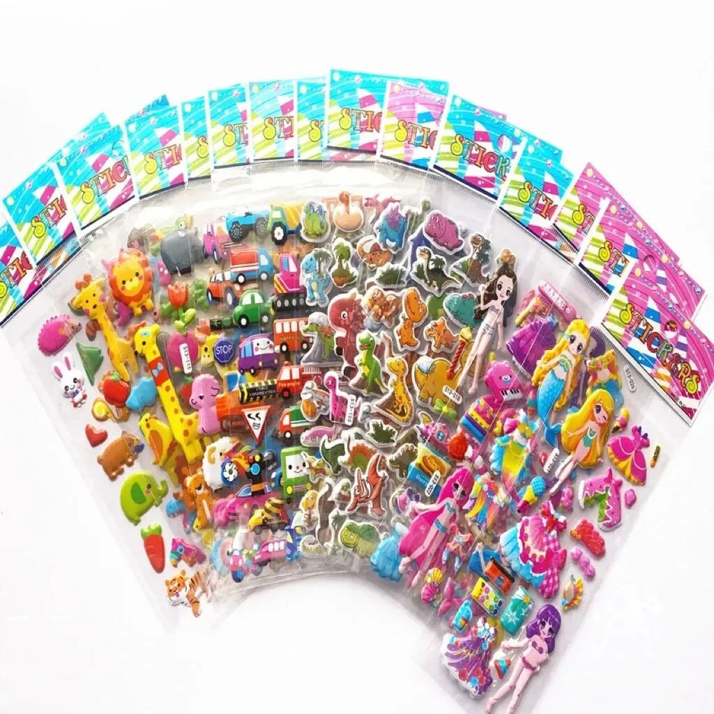 Kids Puffy Sticker Assortment – 40 Sheets