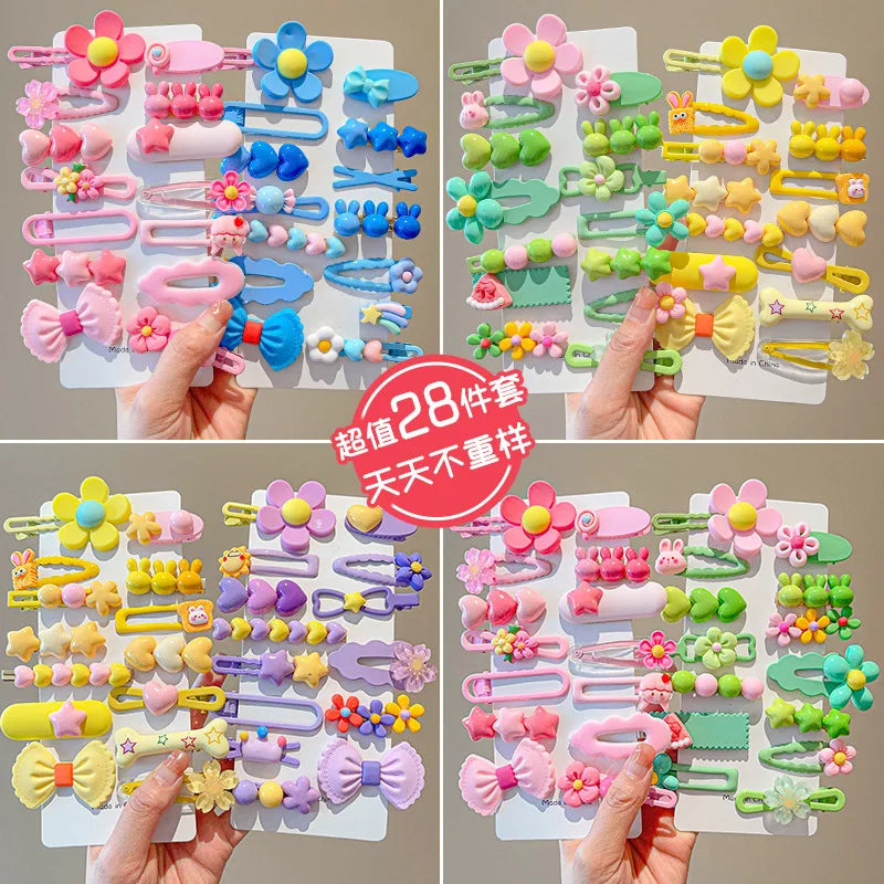 Candy Colour Bow & Flower Hair Clip Set