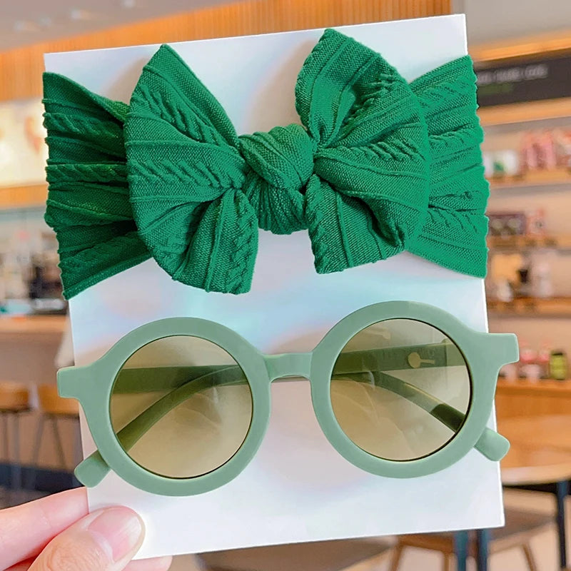 Bow Headband & Sunglasses Set