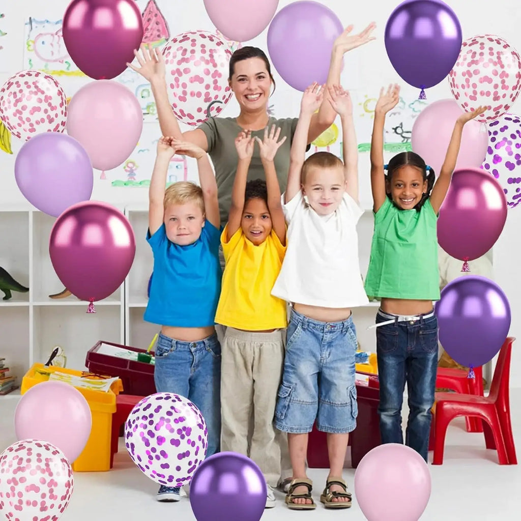 Pink & Purple Balloon Party Set – 50 Pack - product view 3