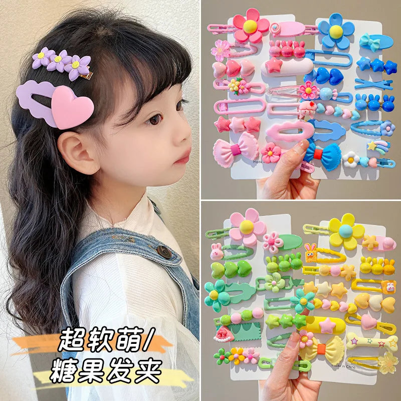 Candy Colour Bow & Flower Hair Clip Set