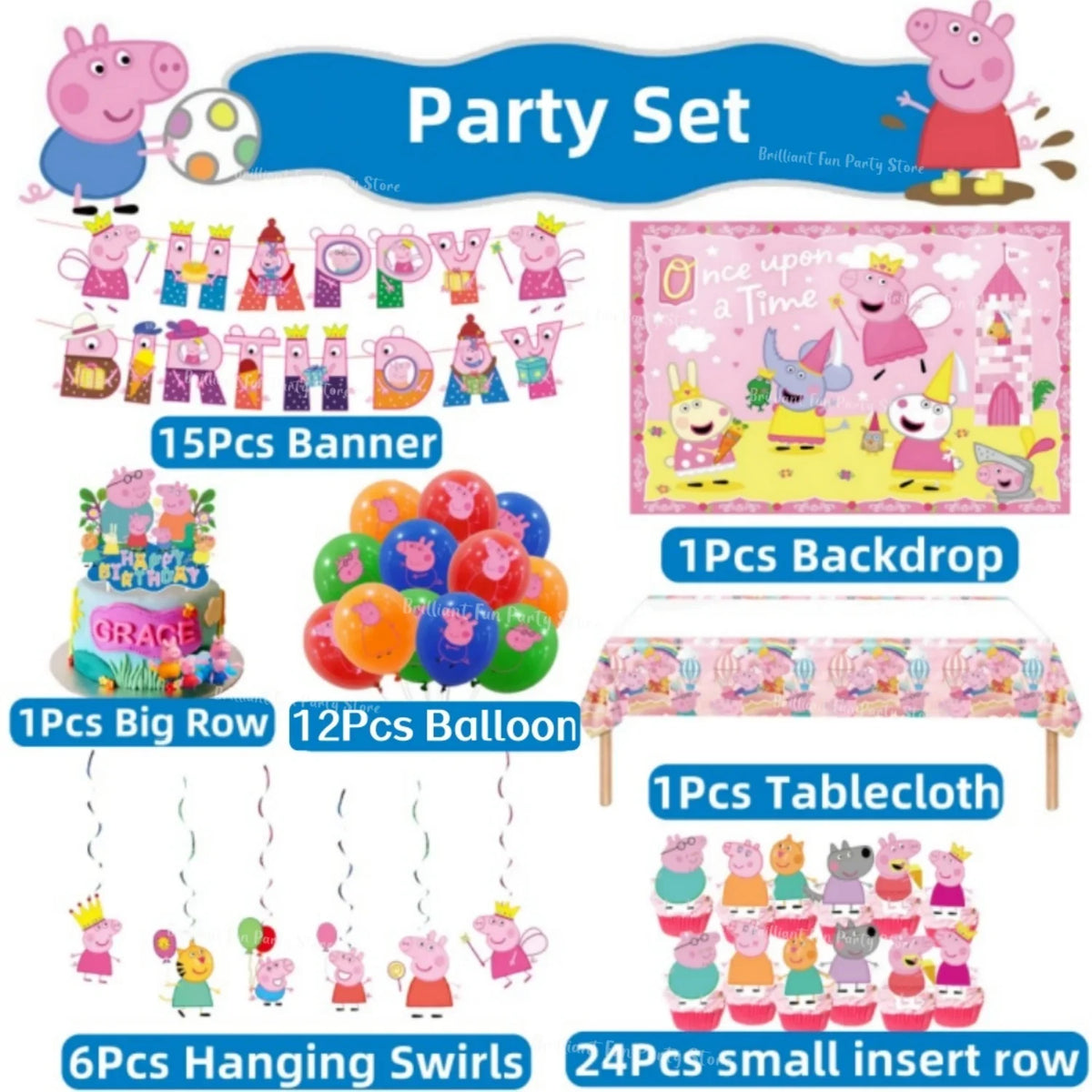 Peppa Pig Birthday Party Supplies Collection - product view 2
