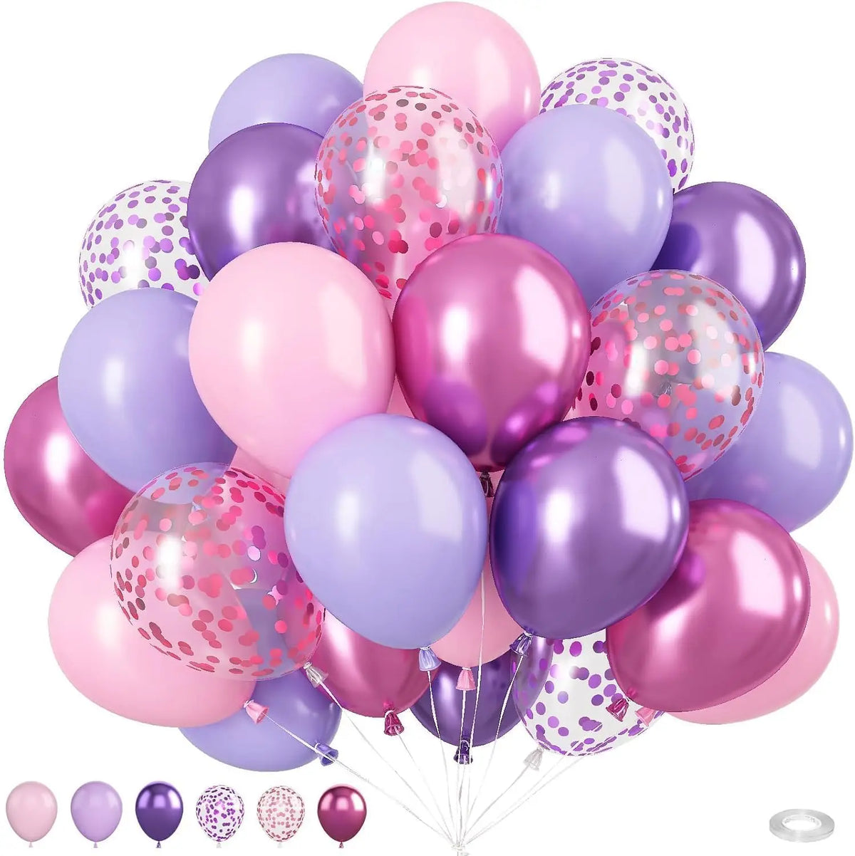 Pink & Purple Balloon Party Set – 50 Pack