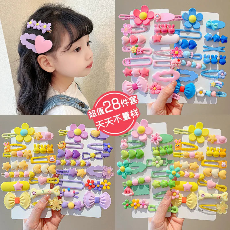 Candy Colour Bow & Flower Hair Clip Set