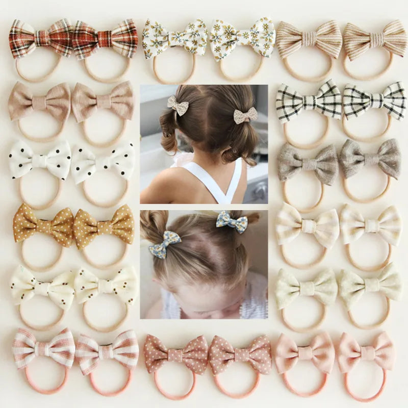 Cotton Bow Elastic Hair Ties