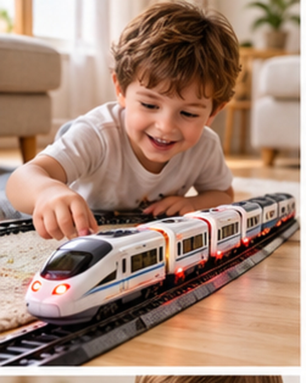 High-Speed Light & Sound Train Set in a realistic play setting