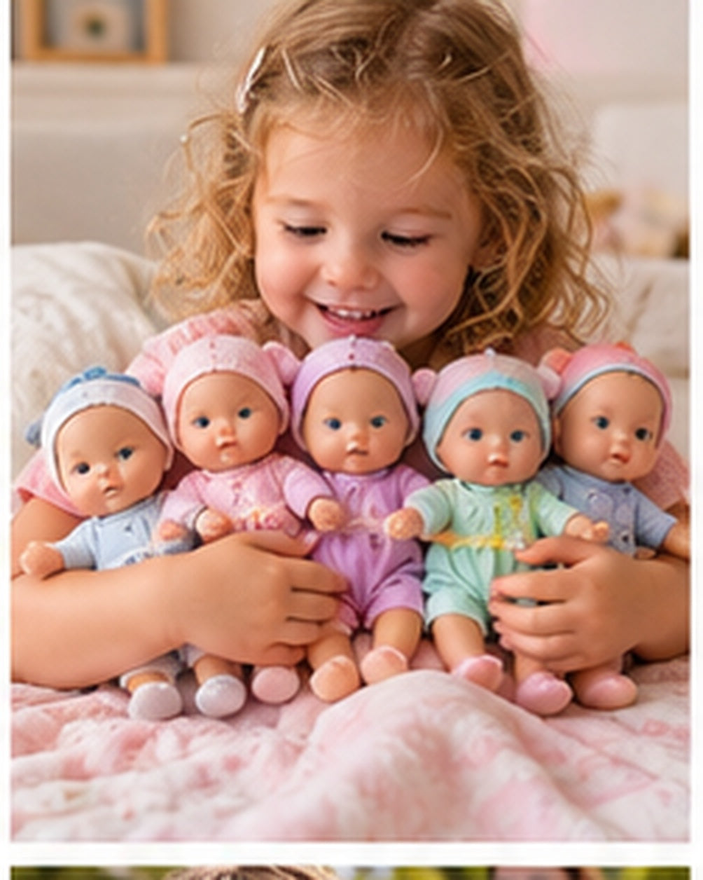Mini Soft Doll Set – 5 Pack in a realistic play setting