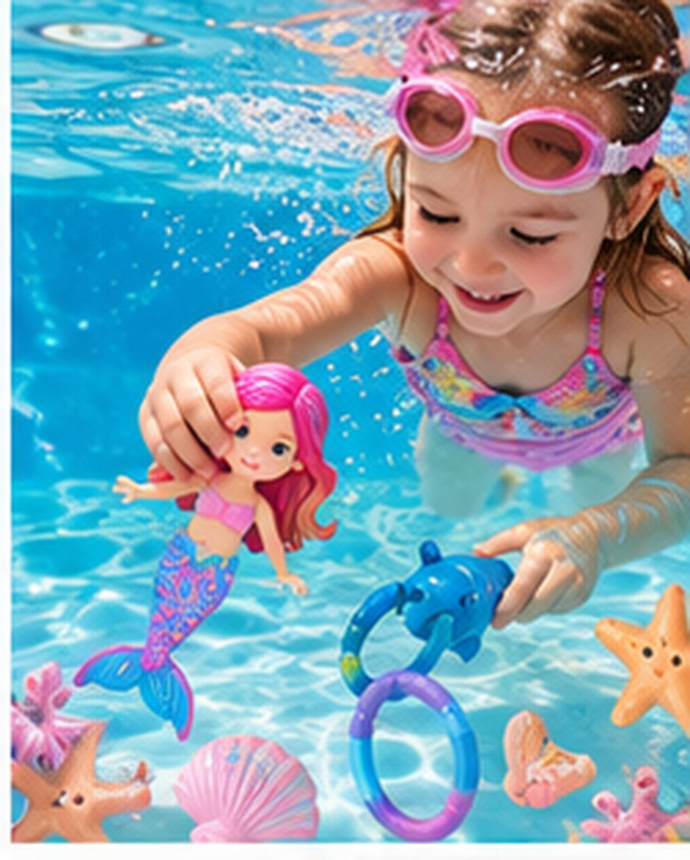 Mermaid Dive Toy Set in a realistic play setting