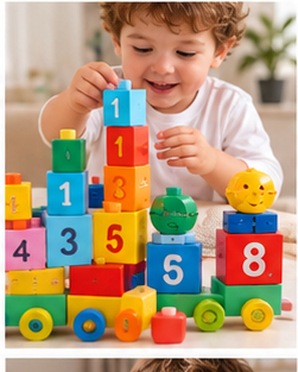 Colourful Number Learning Building Blocks in a realistic play setting
