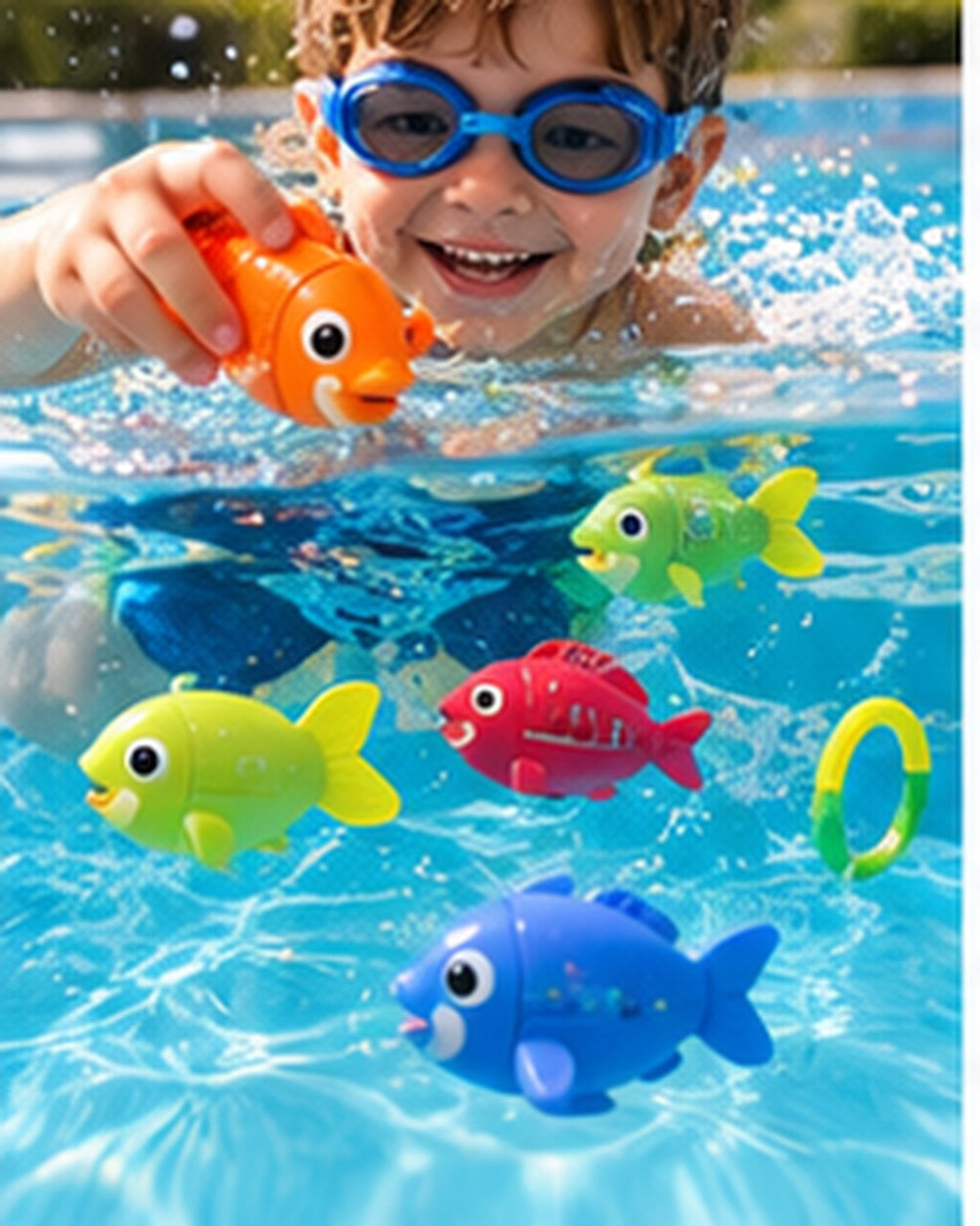 Floating Fish Bath & Pool Toy in a realistic play setting
